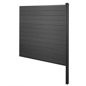 Mendler Brise-vue en WPC Sarthe, clôture brise-vent, poteaux en WPC ~ extension, 188cm anthracite