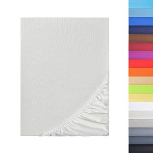 NatureMark - Drap de lit en Microfibre à Prix réduit ! Beaucoup de Tailles et de Couleurs de Marque (120x200 cm, Naturel/crème)