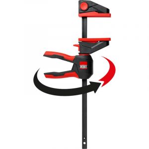 Bessey Serre-joint à une main avec poignée rotative EZ360M-15, envergure 150 mm, saillie 60 mm, travail facile sur la tête, mécanisme de rotation innovant à 360°, poids 0,41 kg