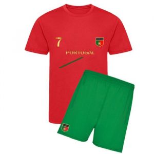 Ensemble De Foot Maillot Et Short Portugal Enfant (Taille 3/4 Ans,Couleur Rouge)