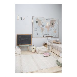 Image de Lorena canals Pouf beige lavable en machine Air 27x54 Beige