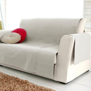 Protège fauteuil en coton LONASOFT gris perle