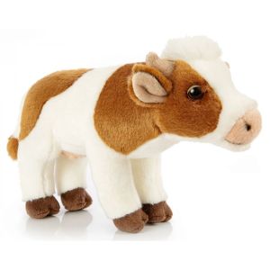 Uni-Toys - Vache Blanc-Brun, Debout - 27 cm