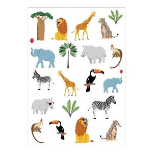 Ruedelafete Planche de tatouages Animaux de la Savane