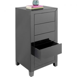 Image de Kare Design Chiffonnier 5 tiroirs en verre gris