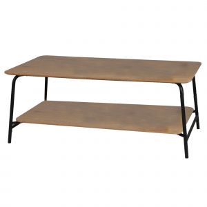 Urban living Table basse bois et métal noir 2 niveaux - 110x60x44cm