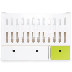 Lit bébé évolutif 70x140cm blanc-citron vert