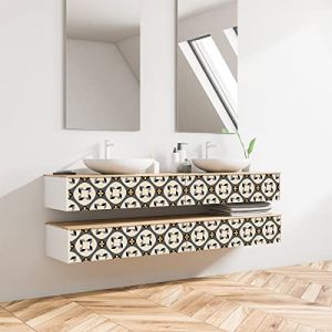 Sticker Mural Carrelage adh&eacute;sif Cuisine Salle de Bain - 24 Stickers Carreaux DE Ciment Meuble AROCENA - 24stickers10x10cm