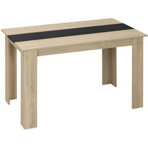 Homcom Table à manger grand plateau 4-6 personnes - dim. 120L x 69l x 75H cm - panneaux noir aspect chêne clair 120x69x75cm Beige