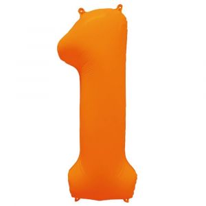 Ruedelafete Ballon Neon Orange : Chiffre 1