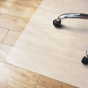 Tapis prot&egrave;ge-sol pour sols durs &ndash; Protection du sol de bureau, Semi-transparent, 114 x 120 cm