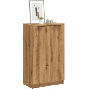 VidaXL Armoire &agrave; chaussures ch&ecirc;ne artisanal bois d'ing&eacute;nierie