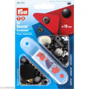 Prym Boutons pression pour anorak 15 mm noir