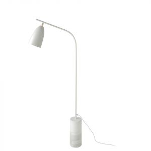 Lampadaire en marbre et acier blanc