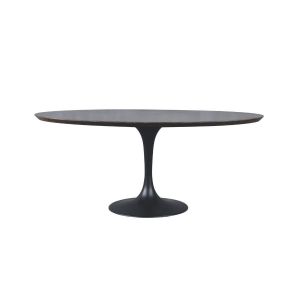 Signature Table à manger en chêne, métal et pierre bleue L180 cm