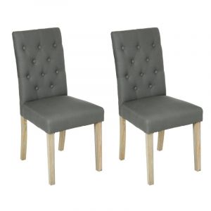 Image de Lot de 2 chaises Canvas Cleva Grises