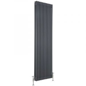 Hudson Reed Radiateur vertical style fonte rétro – Anthracite – 180 cm x 56 cm – Triple rangs - Windsor