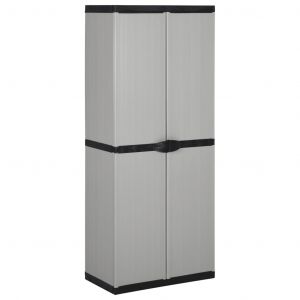 VidaXL Armoire de rangement de jardin 3 étagères Gris/noir 68x40x168cm