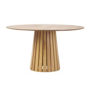 Miliboo Table à manger ronde en bois clair chêne D137 cm dita