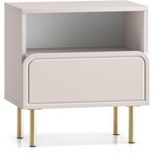 Selsey LOPPA – Table de chevet avec tiroir et niche, beige cachemire, 50 cm
