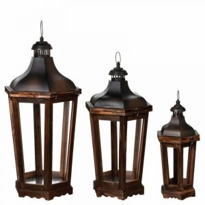 Image de Lot de 3 Lanternes Octogonales "Charme" Naturel Prix