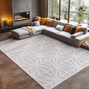 Carpetsale24 Tapis ext&eacute;rieurs et int&eacute;rieurs 80x150 cm, design diamant cr&egrave;me, lavable r&eacute;sistant aux intemp&eacute;ries