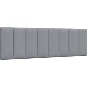VidaXL Coussin de tête de lit gris clair 160 cm tissu