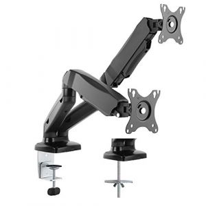 Value Double Bras LCD - Montage sur Table - Vérin à gaz - 5 articulations - Noir
