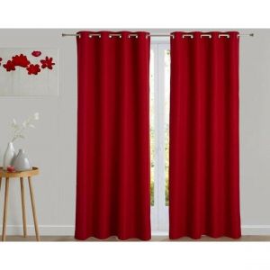 Rideau occultant thermique aspect natté Becquet - Rouge
