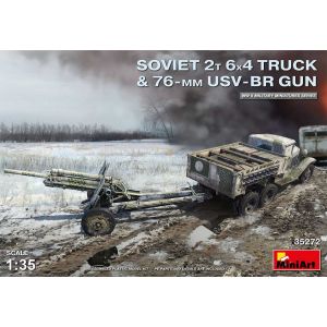 Mini Art Maquette Camion Soviet 2t 6x4 Truck & 76-mm Usv-br Gun