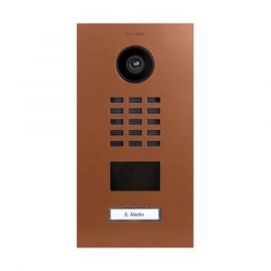 Image de Doorbird Portier vid&eacute;o ip 1 sonnette avec lecteur de badge rfid D2101V ral 8023 Brun