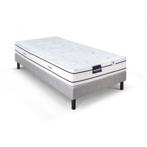 Dunlopillo LAVANDE ENSEMBLE 90 X 200 - MATELAS + SOMMIER CLAIR - EP 21 CM - LATEX NATUREL - LATTES PASSIVES - FABRIQUÉ EN FRANC