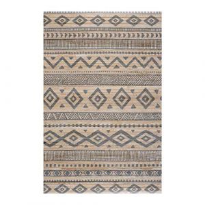 Storesdeco - Tapis antidérapant en Bambou naturel, Ethnique Gris, 80 x 150cm