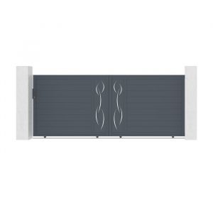 Casanoov - Pack portail coulissant life 400x160cm + Portillon life 100x160cm Gris