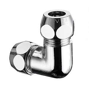 Schell Raccord de serrage coud&eacute; double pour tuyaux en cuivre &Oslash; 10 mm, 064460699,