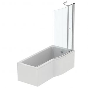 Ideal Standard Baignoire Connect air avec pieds et pare bain, 170 X 80 - version droite, Pare bain fixe