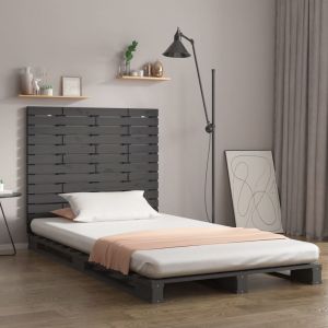 VidaXL T&ecirc;te de lit murale Gris 81x3x91,5 cm Bois massif de pin