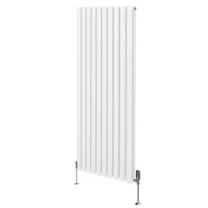 Radiateur Colonne Ovale & Robinet Thermostatique Blanc 1600 x 600mm