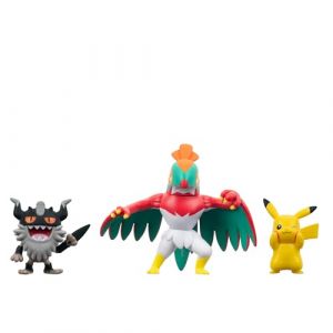 Jazwares Figurine de collection Pokémon Pikachu #8 Perrserker Hawlucha (x3)