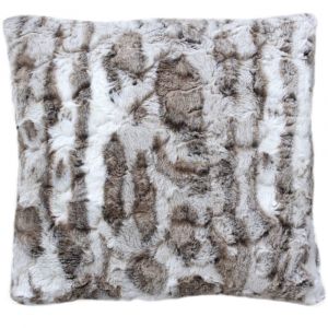 Image de Coussin Taupe À Poils Doux 40 X 40 Cm