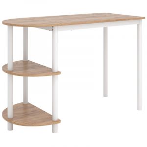Vicco - Table de bar Freetown, Ch&ecirc;ne dor&eacute;/blanc, 110 x 50 cm avec &eacute;tag&egrave;res ouvertes