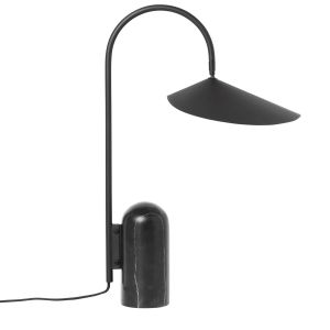 Image de Ferm Living Lampe de table Arum / Métal & marbre - Orientable noir en métal