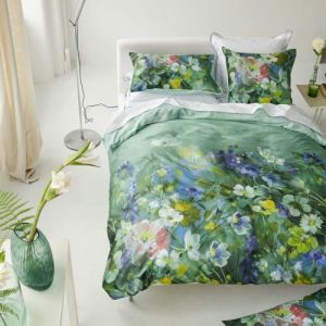Designers Guild Housse de couette en satin de coton Vert 140x200 cm