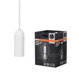 Osram Suspension Vintage 1906 ROUND E27, blanche, max. 25 W (LED 15 W), culot E27, rosace ronde, suspension d'intérieur, à combiner avec des lampes 1906 Vintage, à combiner avec des lampes