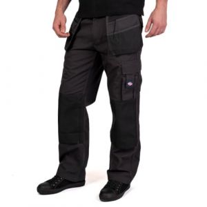 Lee Cooper Workwear LCPNT216 Hommes Multi Poches avec Poches Genouillères Étui Fixe Travail Pantalon Cargo, Gris Noir, 38W / 33L