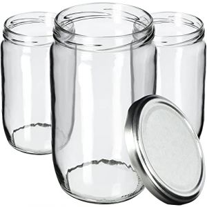 Lot de 8 Bocaux en Verre 720ml pour Conserve avec Couvercles Argentés