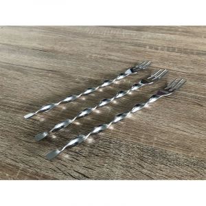 Image de Astuceo Fourchette spaghetti - Lot de 3 Argent