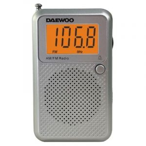 Daewoo Radio AM/FM portable DW1115, tuner analogique gris, haut-parleur intégré