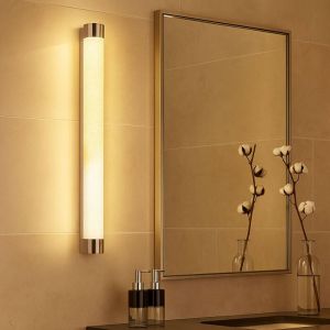 Briloner - Lampe de miroir pour salle de bain réglable en blanc chaud et blanc neutre, gradable par paliers, fonction mémoire, lampe de salle de bain, 59,2x6,7x5,4 cm, couleur chrome