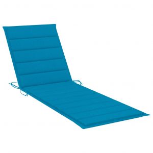 Image de VidaXL Coussin de chaise longue Bleu 200x60x4 cm Tissu